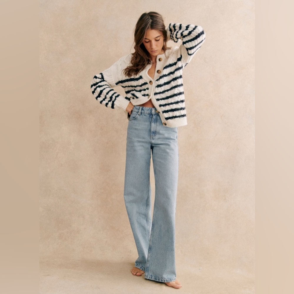 Sézane wide leg jeans in light blue